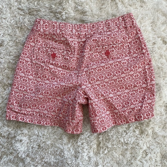 Ann Taylor Loft High Rise Shorts Burnt Orange Print with Pockets - Picture 6 of 8